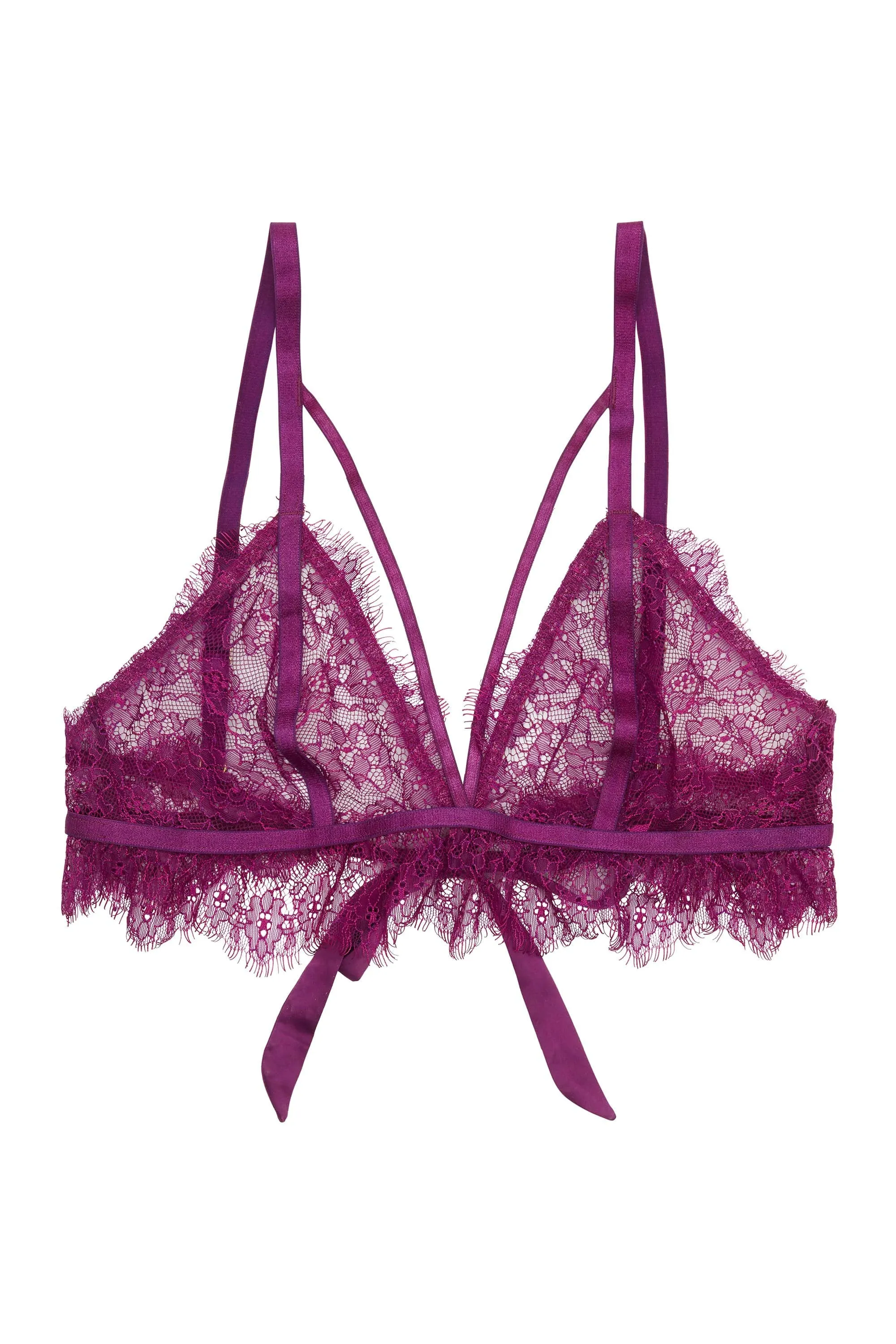 Bryn Purple Lace frill triangle bra