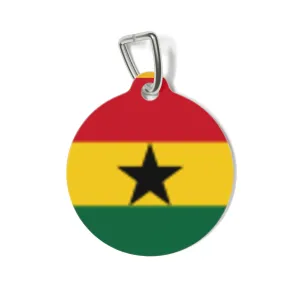 Colorful Ghana Flag Pet Tag - Personalized Dog & Cat ID Tag