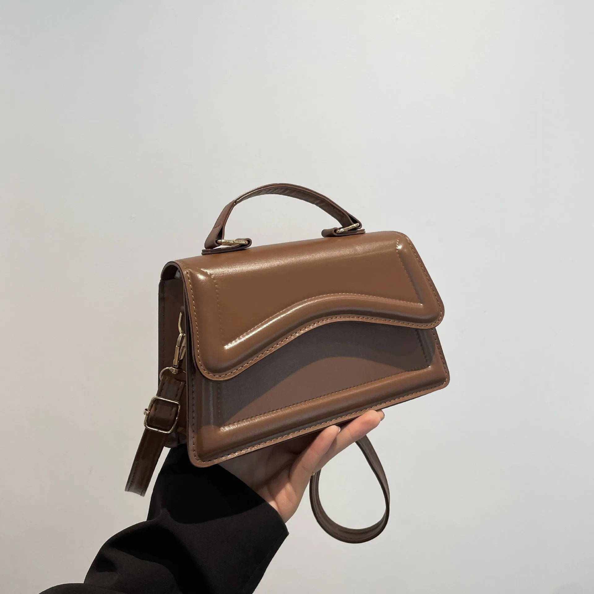 Colorful Shoulder Messenger Bag Stylish Good Texture Solid Color Women's