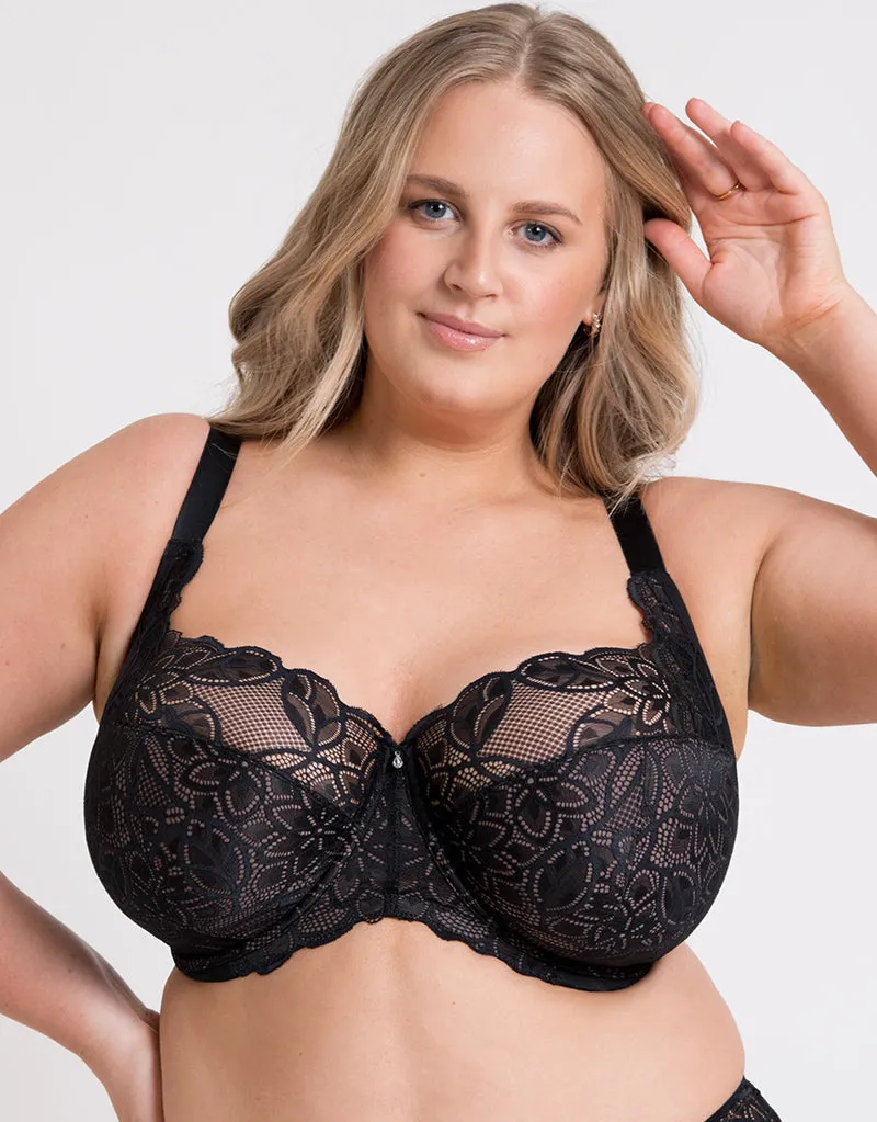 Curvy Kate Lovelace Full Cup Side Support Bra Black/ Taupe
