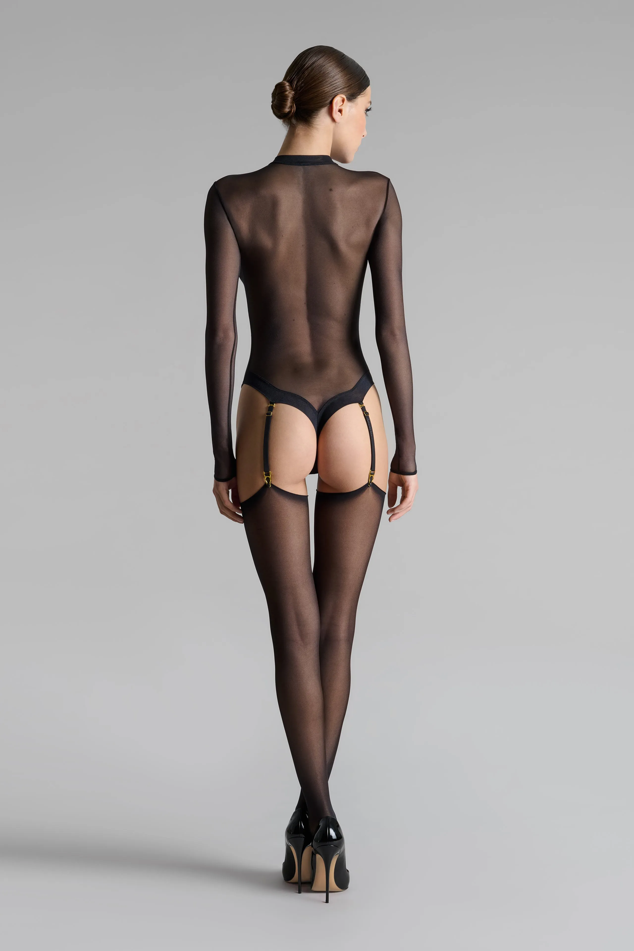 Cut and curled sheer stockings - 20D - Les Coquetteries