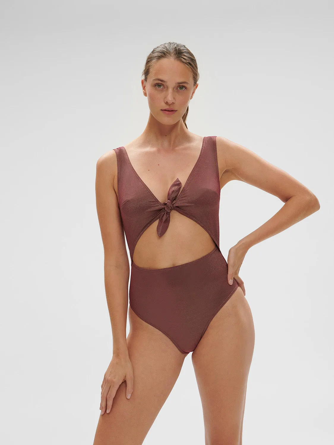 Daphn Wireless One-Piece - Lurex Dark Purple