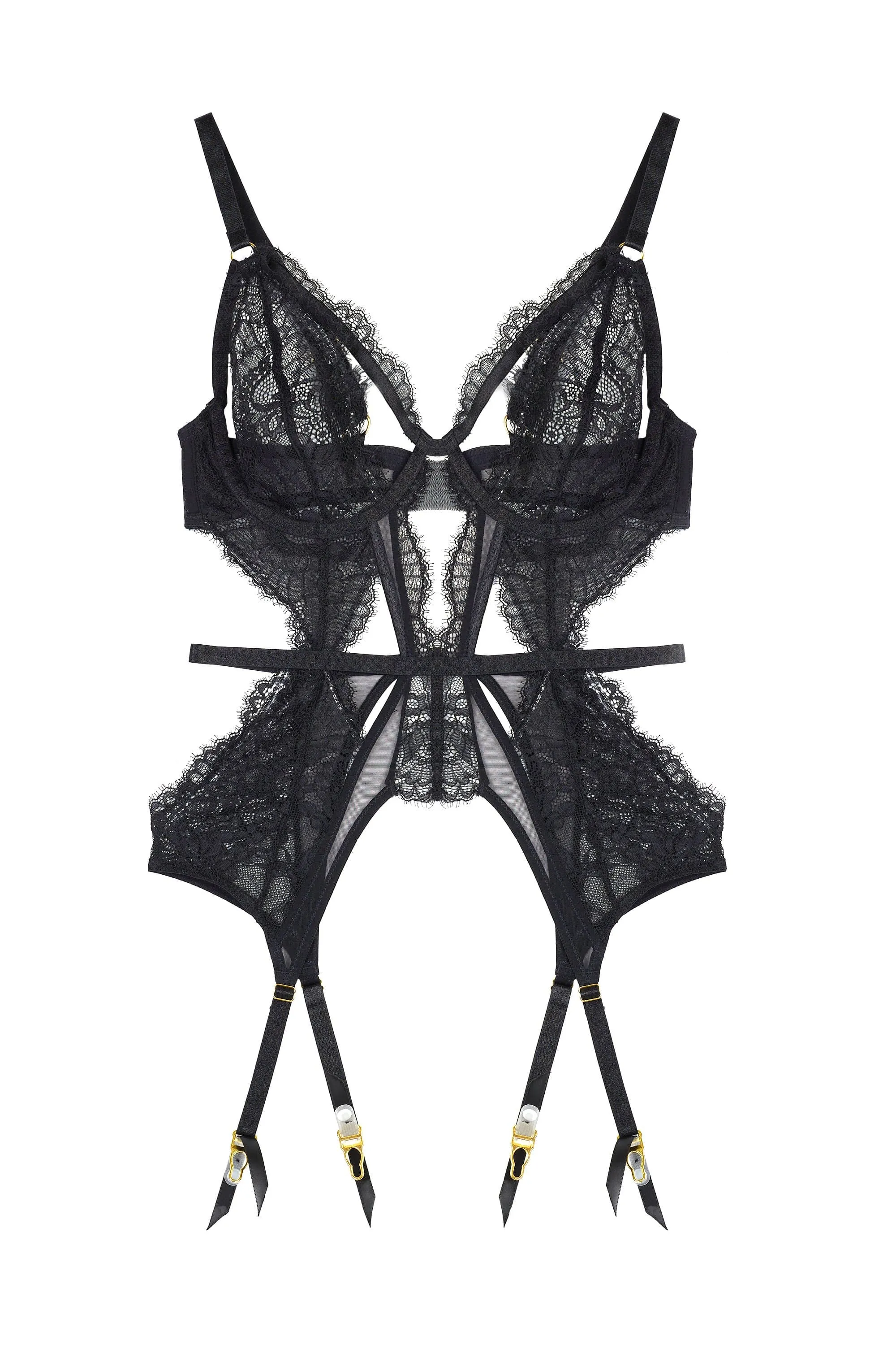 Ember Black Lace & Mesh Basque