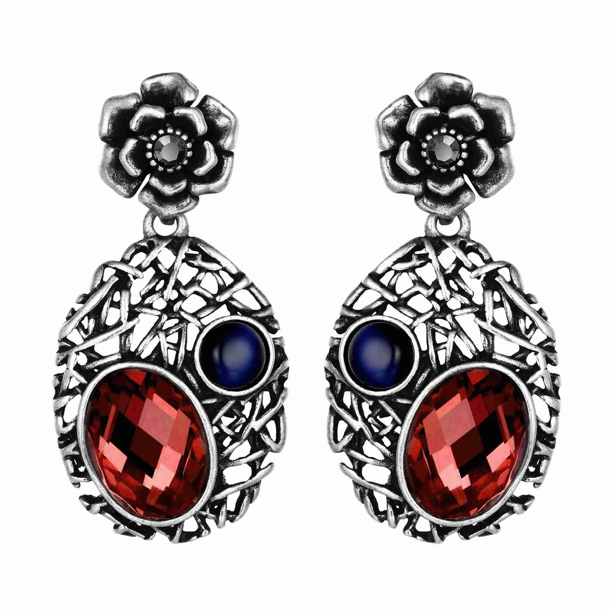 Gorgeous earing Polygon inlay crystal stud boucle doreille femme jewelry 267 ELY