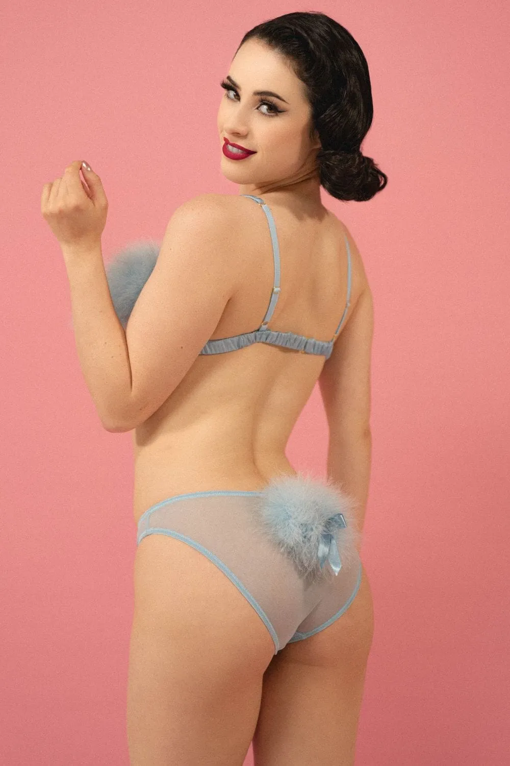 Lulu Baby Blue Diamant Marabou Brief