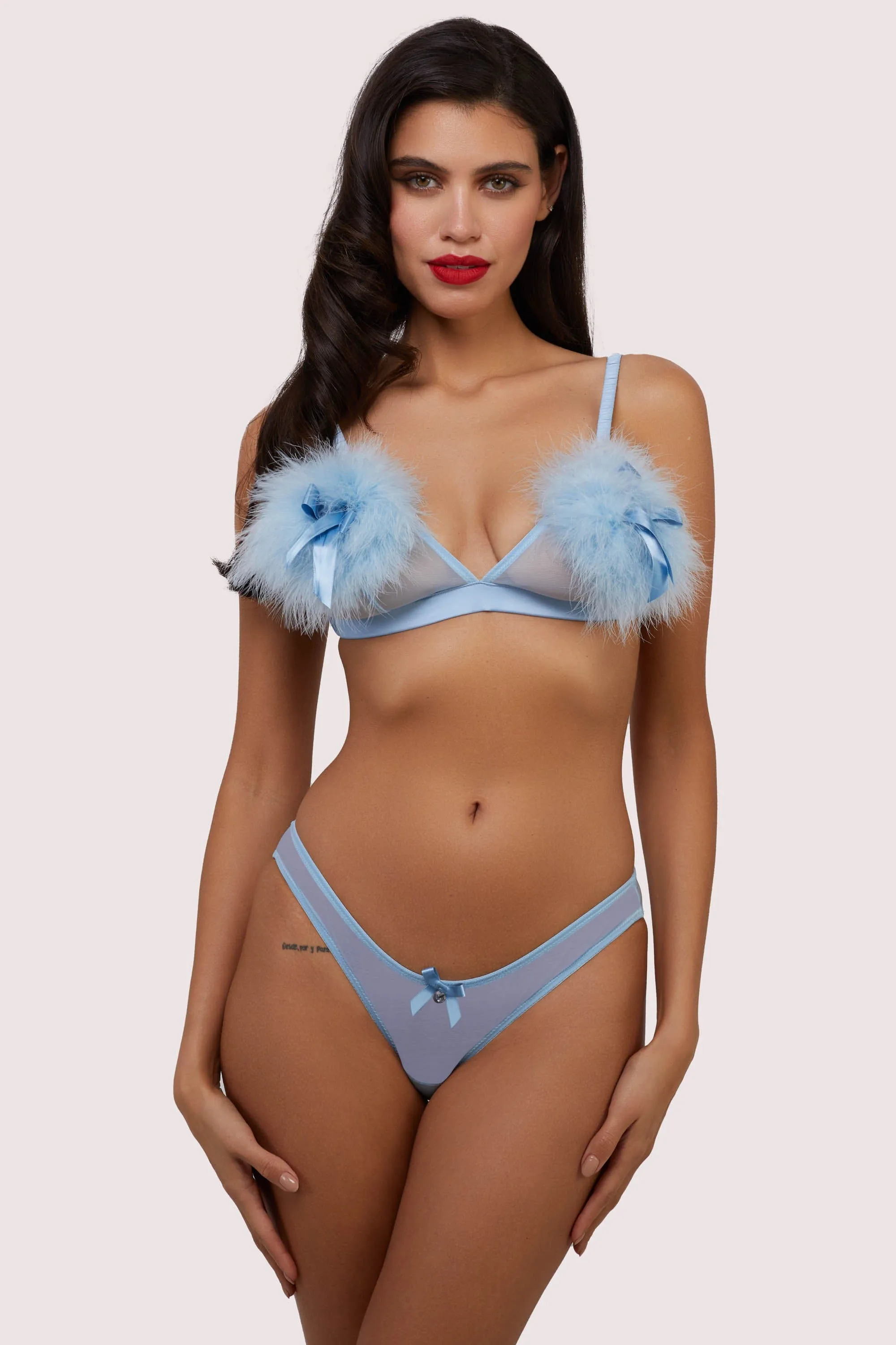 Lulu Baby Blue Diamant Marabou Brief