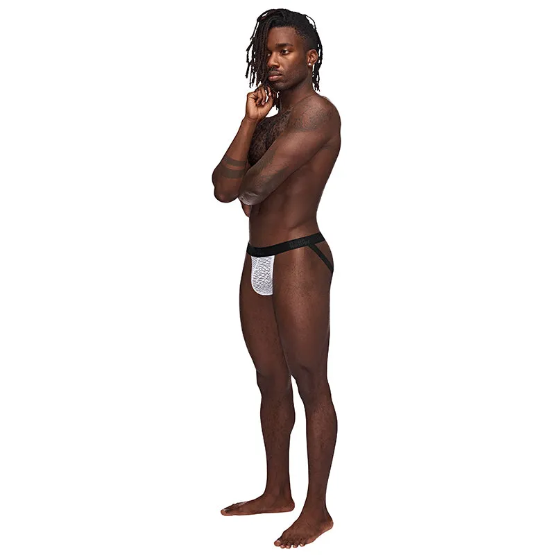 Male Power Sneak Peek Strappy Ring Jock White L/XL