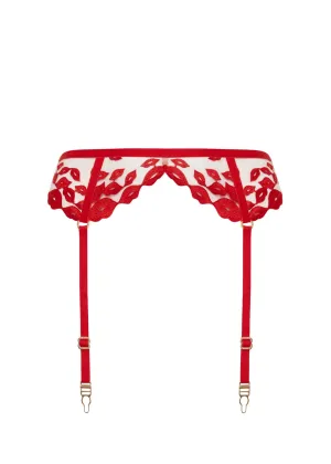 Marian Suspender (Tomato Red/Sheer)