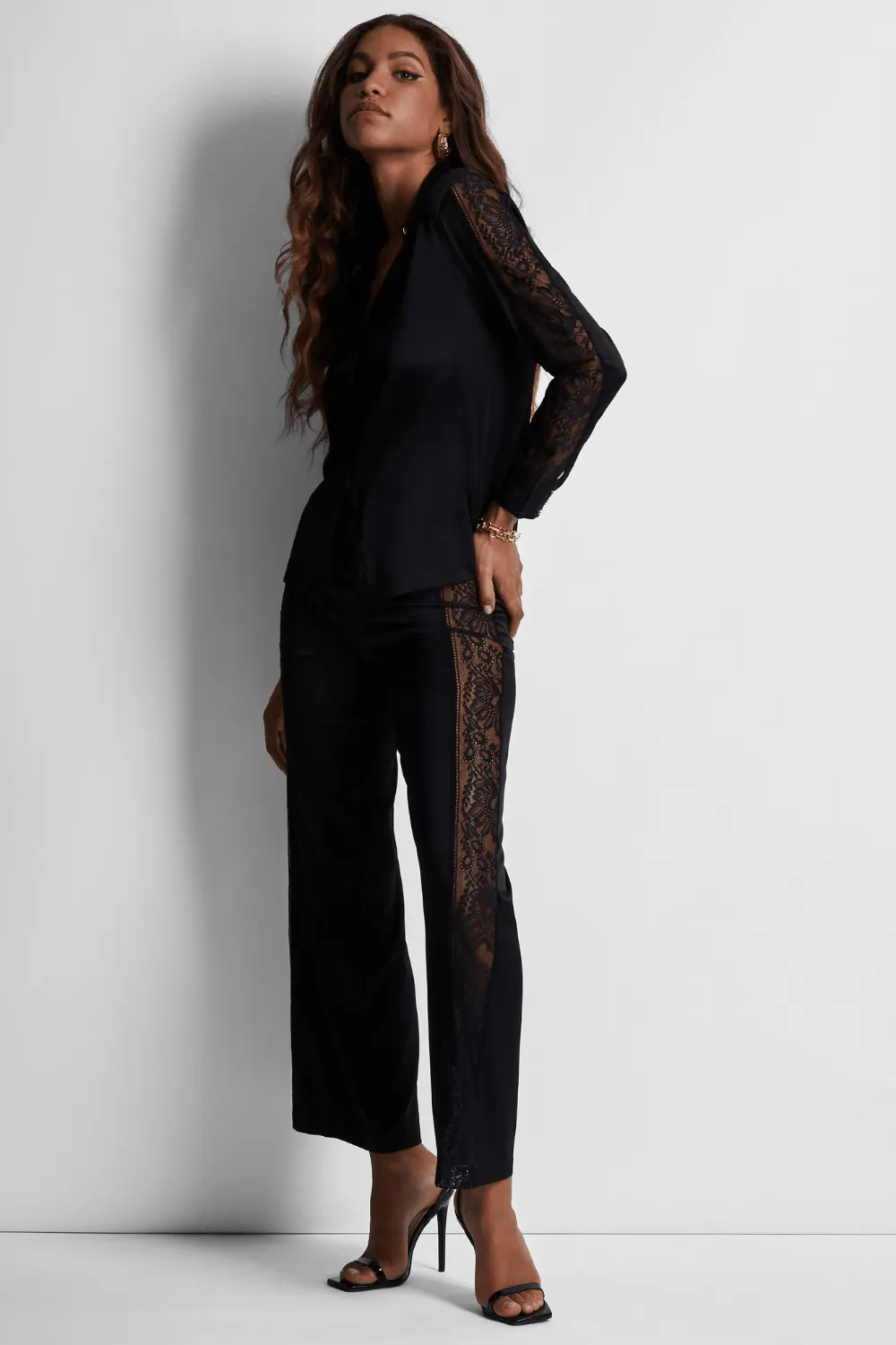 Midnight Whisper Silk Trousers Black