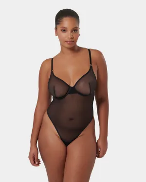 Naomi Mesh Bodysuit Black