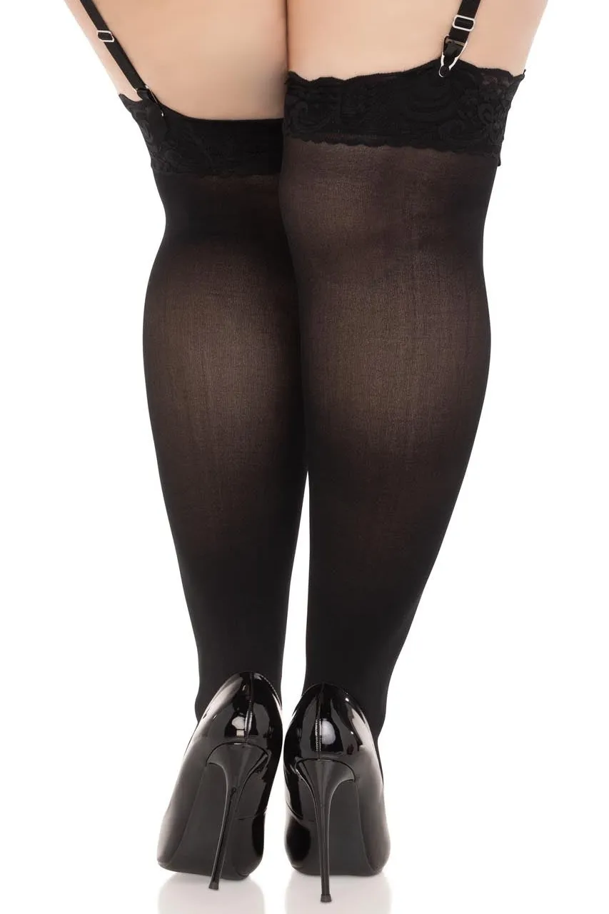 Opaque Lace Top Stockings