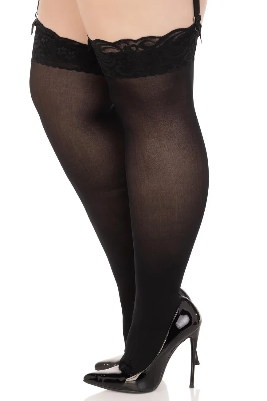 Opaque Lace Top Stockings