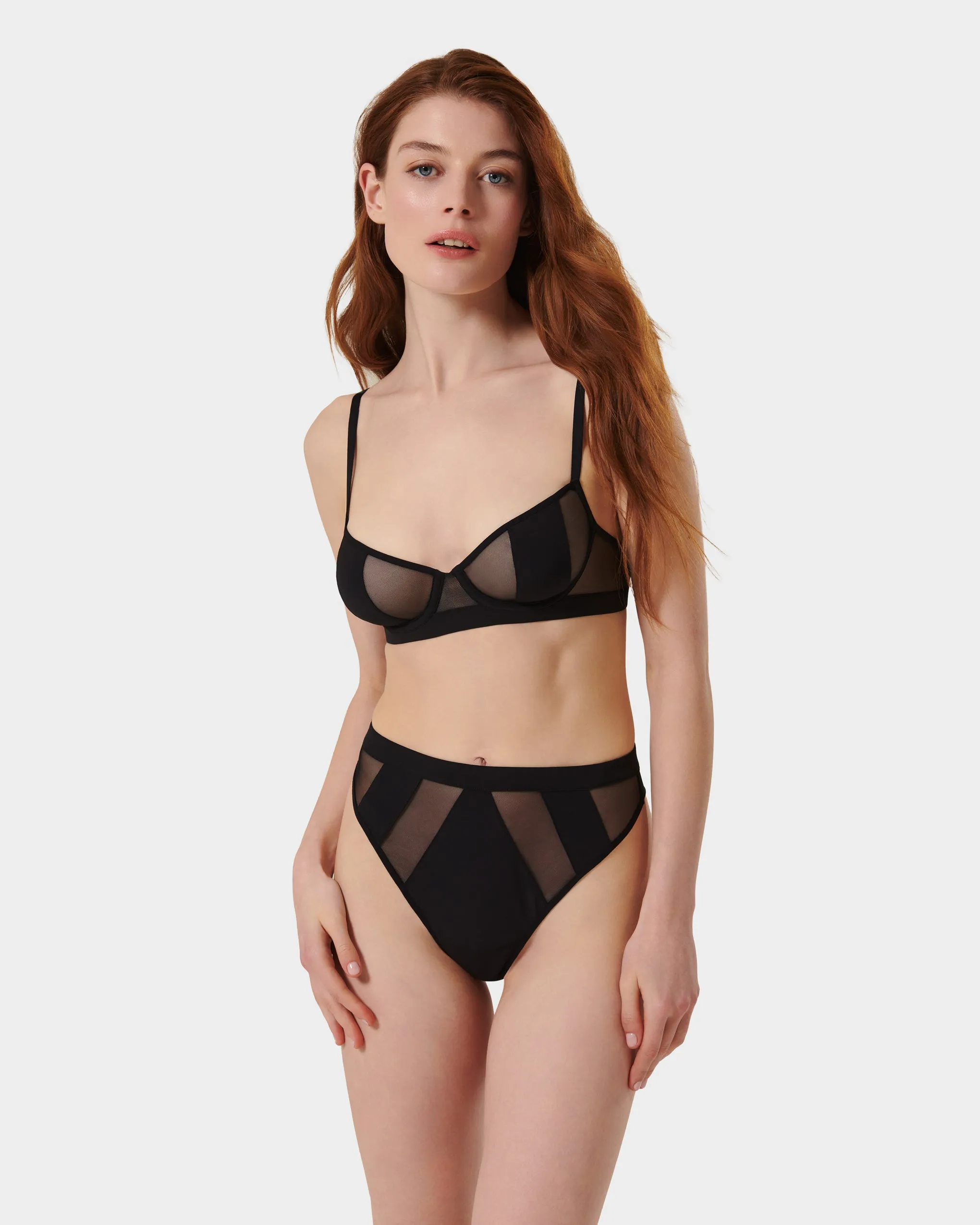 Orla High-waist Thong Black