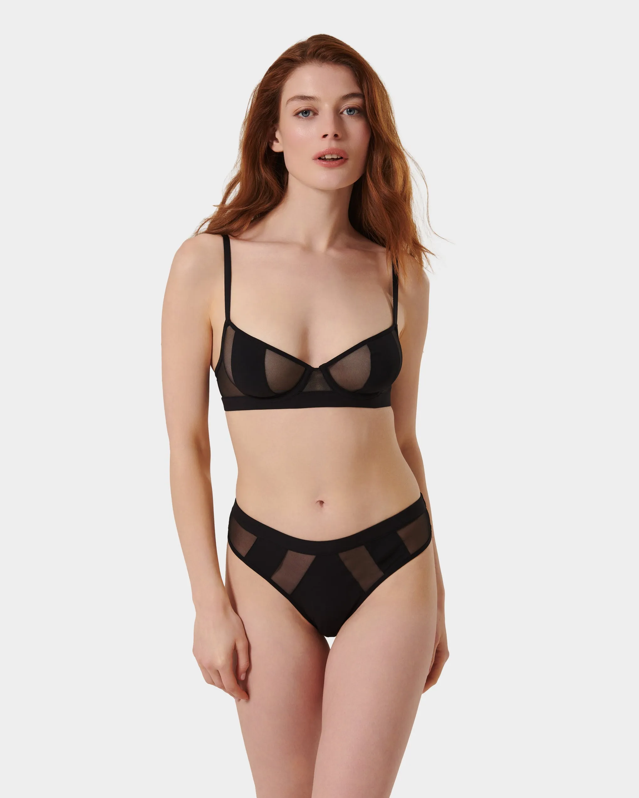Orla Sheer Mesh Bra Black