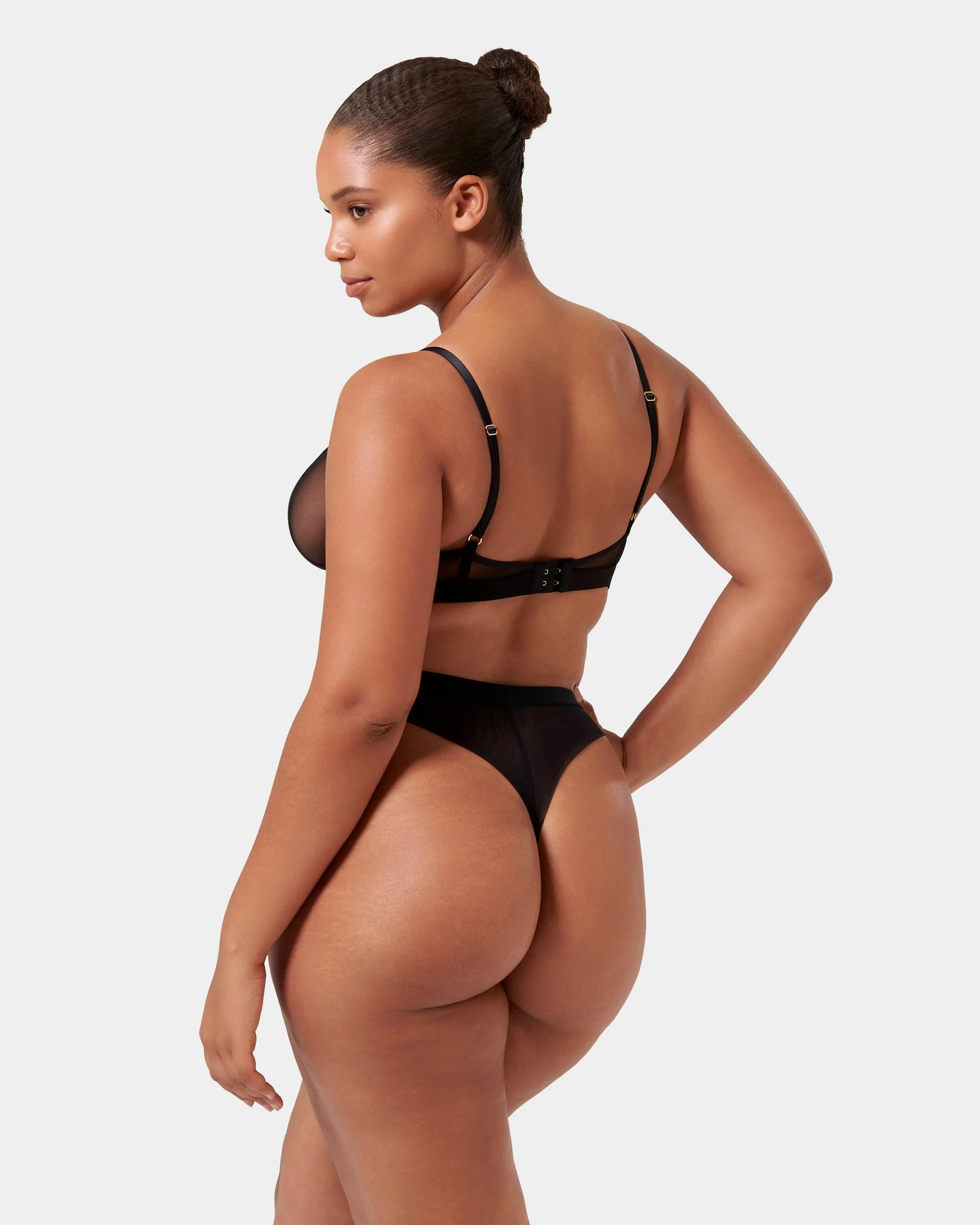 Orla Sheer Mesh Bra Black
