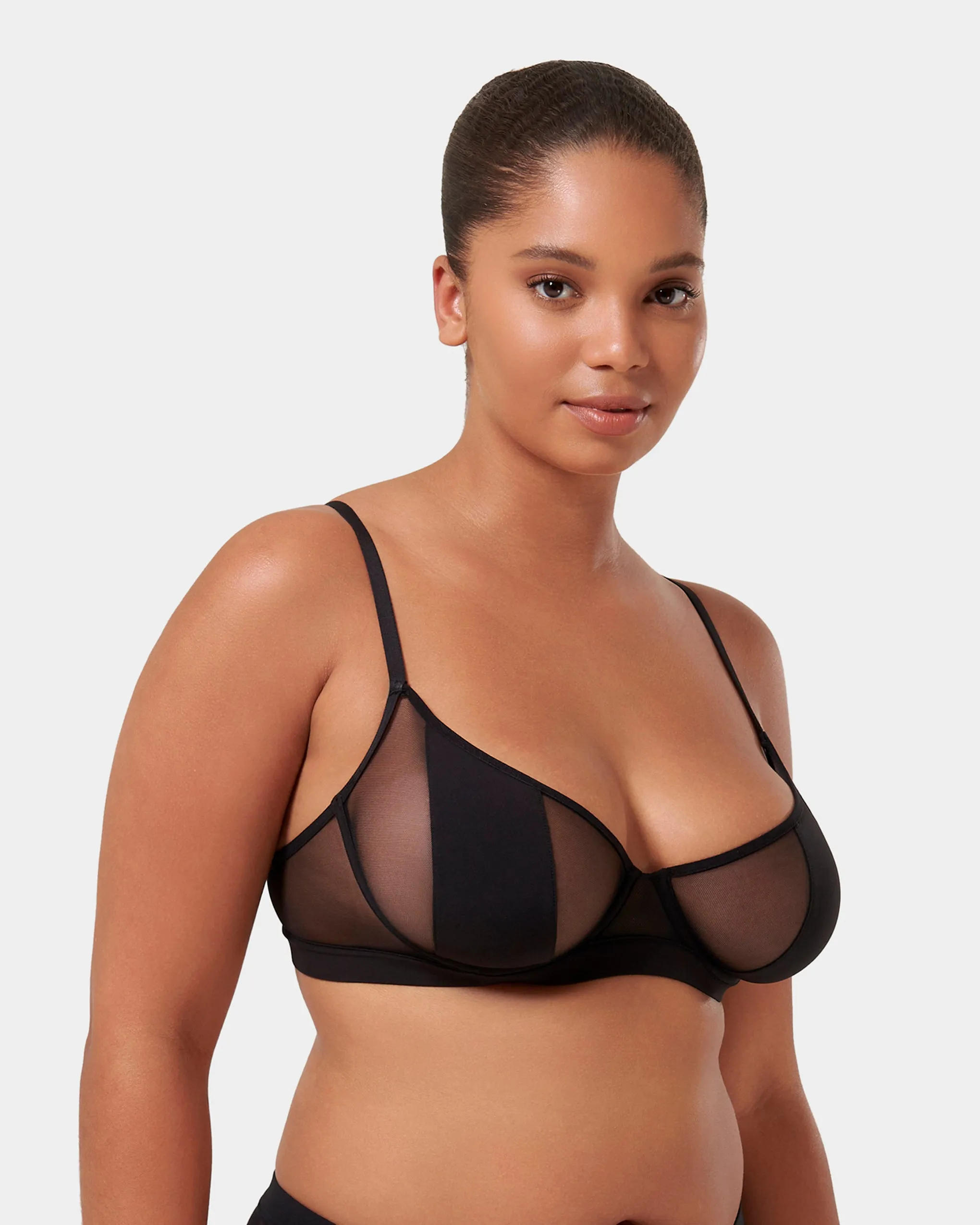 Orla Sheer Mesh Bra Black