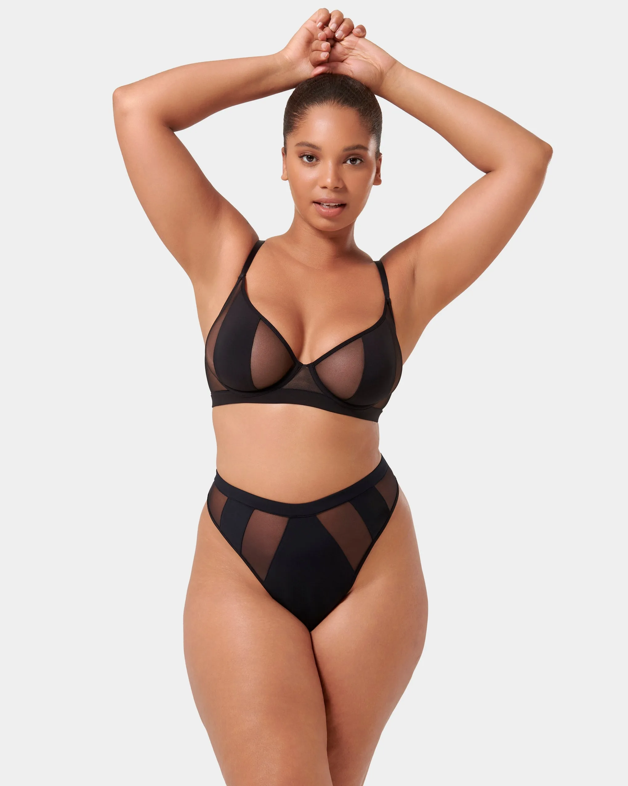 Orla Sheer Mesh Bra Black