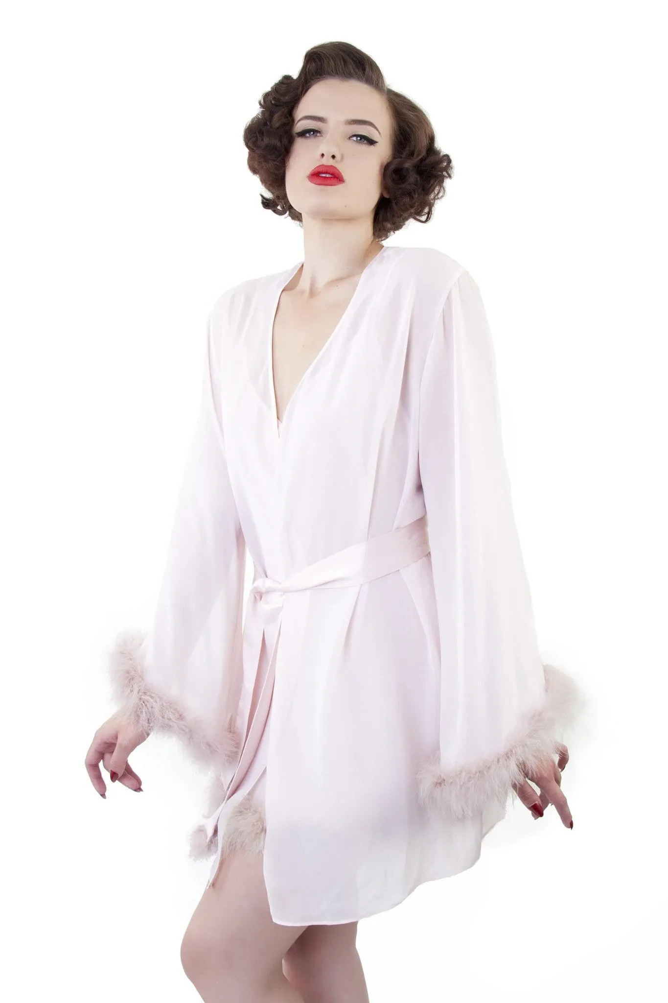 Peach Feather Robe