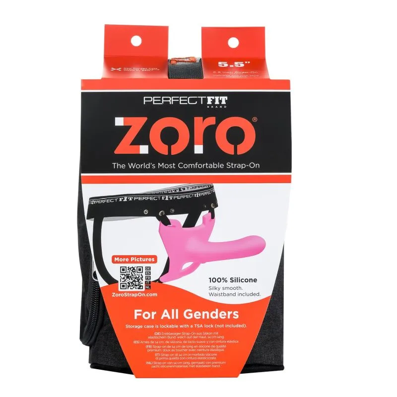 Perfect Fit Zoro Strap-On 5.5 Dildo Harness Couples Gender Neutral Sex Toy Pink