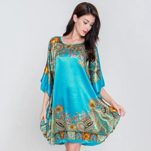 Plus Size Black Women's Summer Lounge Robe Lady New Sexy Home Dress Rayon Nightgown Large Loose Sleepwear Bathrobe Gown S002-B