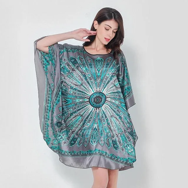 Plus Size Black Women's Summer Lounge Robe Lady New Sexy Home Dress Rayon Nightgown Large Loose Sleepwear Bathrobe Gown S002-B