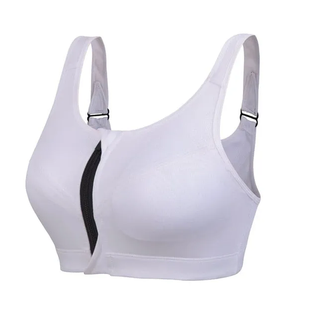 Professional Level 4 Stretch Sports Bras Shockproof Fixed Quick-drying Underwear Vest Women Running Gym Zipper Adjustable Strap