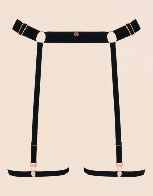 Scantilly Rules of Distraction Leg Strap Suspender Black