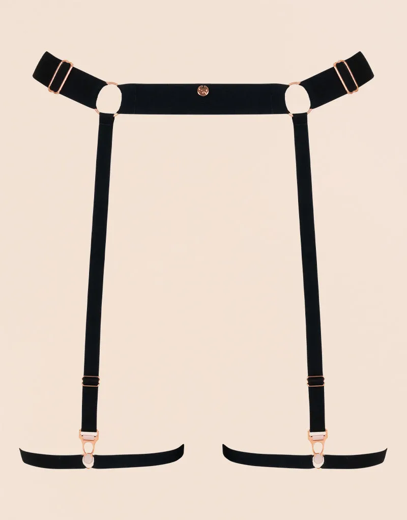 Scantilly Rules of Distraction Leg Strap Suspender Black