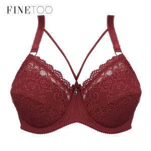 Sexy Female Plus Size Bras For Women Deep V Bra Lace C D E Cup Brassiere Underwire Lingerie Adjustable Lace Push Up Bralette New