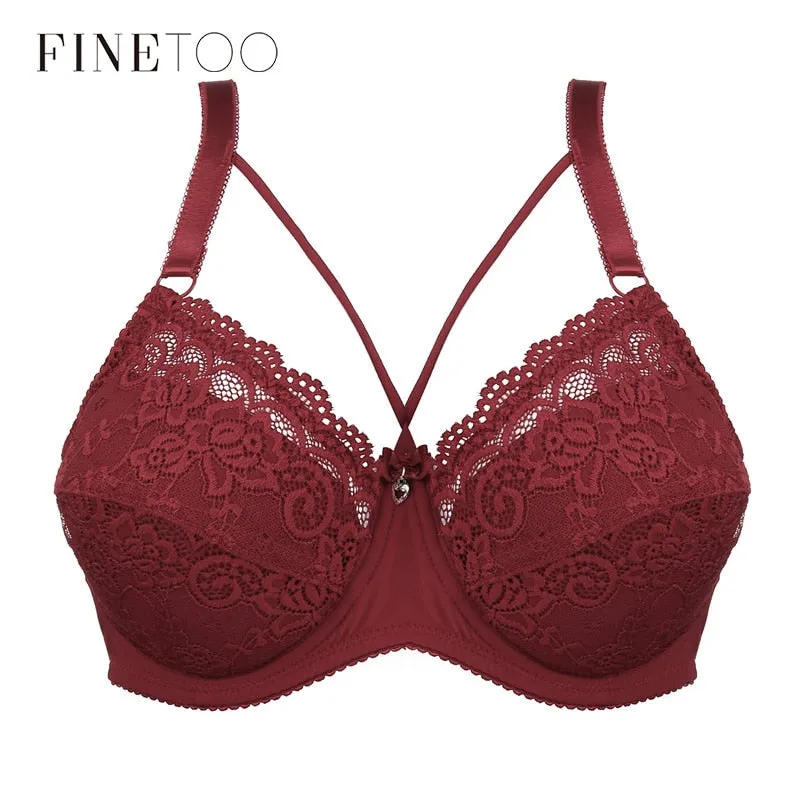 Sexy Female Plus Size Bras For Women Deep V Bra Lace C D E Cup Brassiere Underwire Lingerie Adjustable Lace Push Up Bralette New