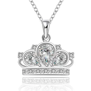 silver plated Chain big shine crown Necklaces Pendants Men jewelry 579 ELY