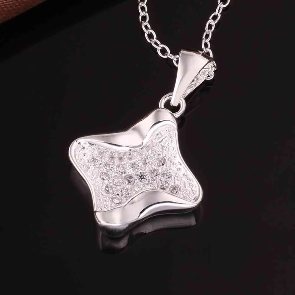 silver plated Chain like star or not Necklaces Pendants Men jewelry 625 ELY