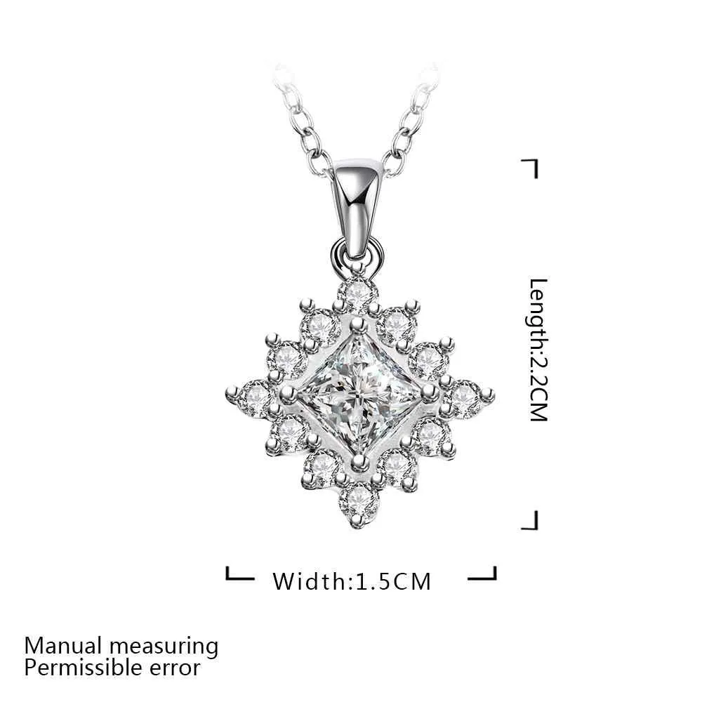silver plated Chain shine light square Necklaces Pendants Men jewelry 582 ELY