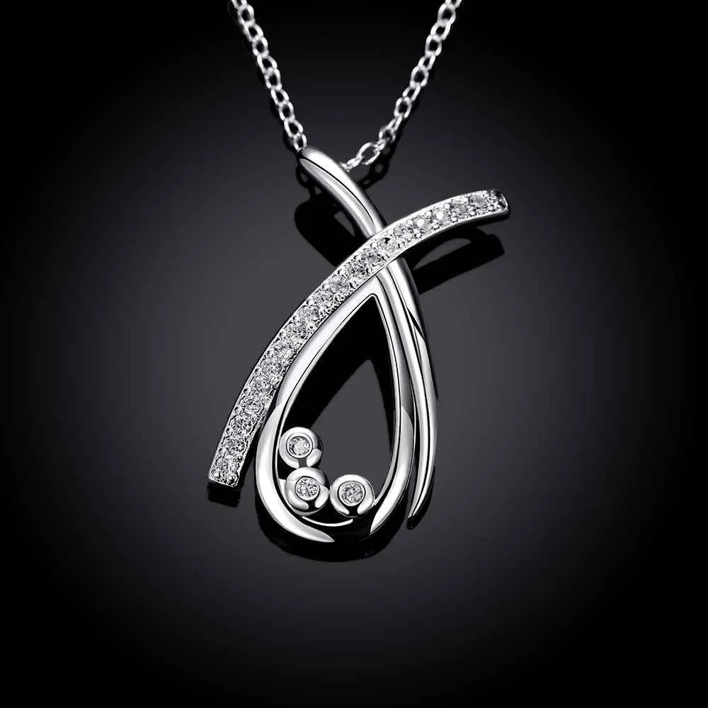 silver plated necklaces & pendants Teardrop shaped insets colar vintage diy 699 ELY