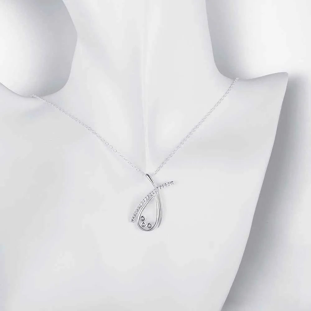 silver plated necklaces & pendants Teardrop shaped insets colar vintage diy 699 ELY