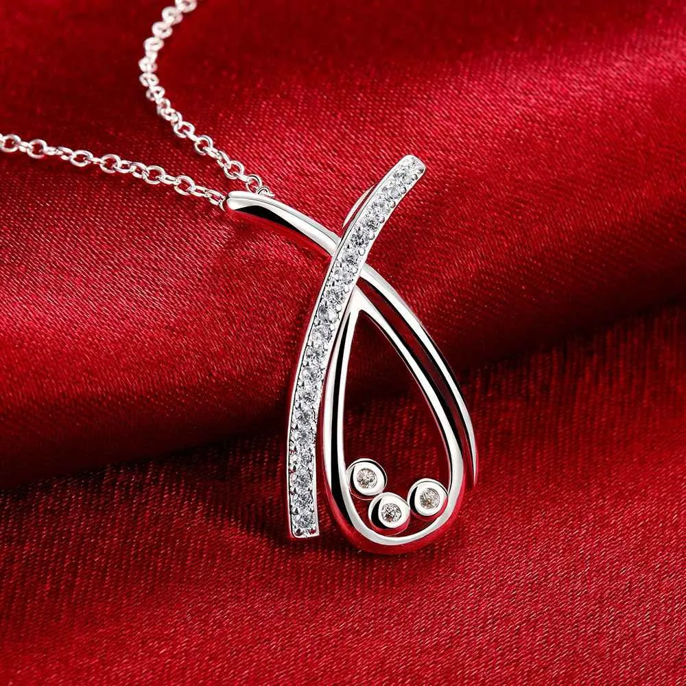 silver plated necklaces & pendants Teardrop shaped insets colar vintage diy 699 ELY