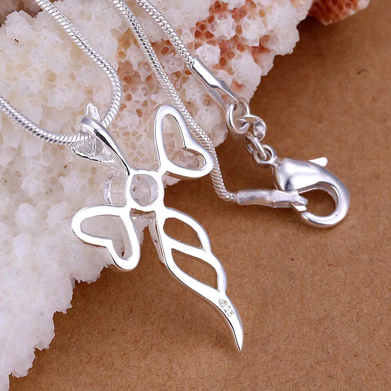 silver plated pendant necklace cross vintage necklace Costume Jewellery ELY