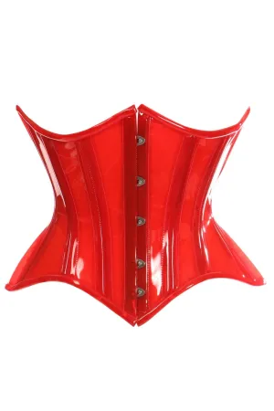 SS-Lavish Red Clear Curvy Underbust Waist Cincher Corset