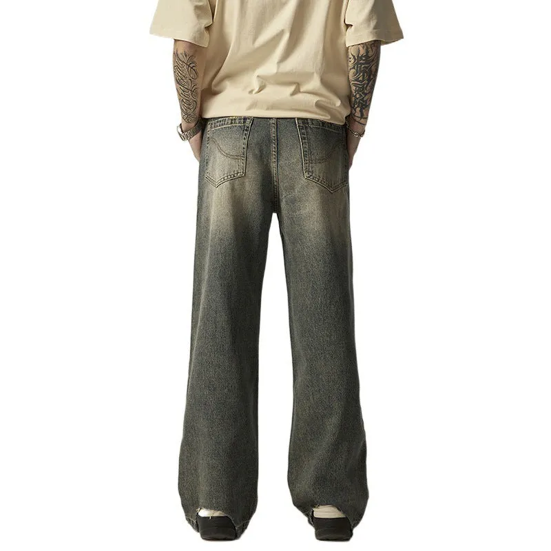 Straight Loose-fitting Wide-leg Trousers