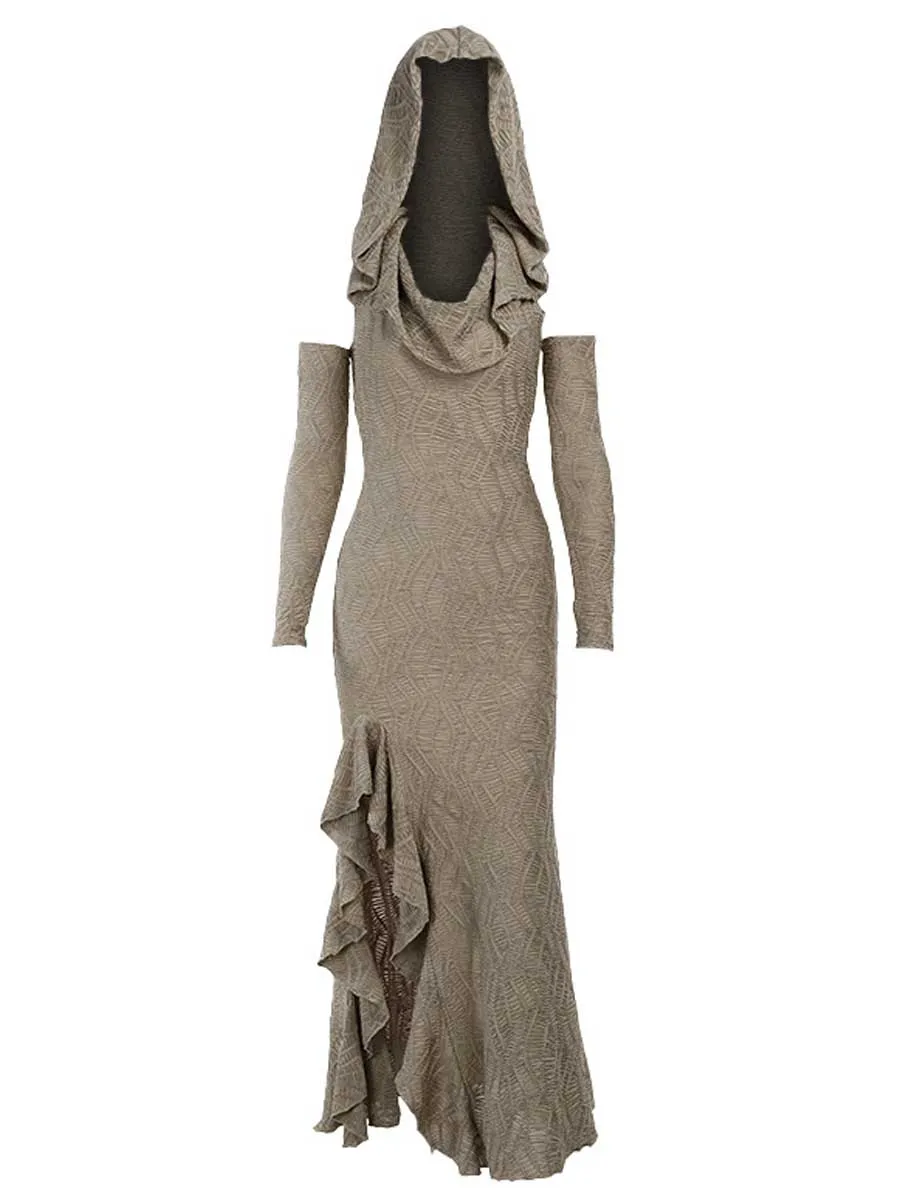 Vintage Hooded Maxi Dress