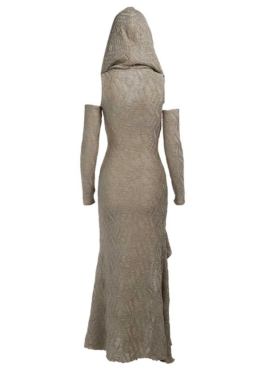 Vintage Hooded Maxi Dress