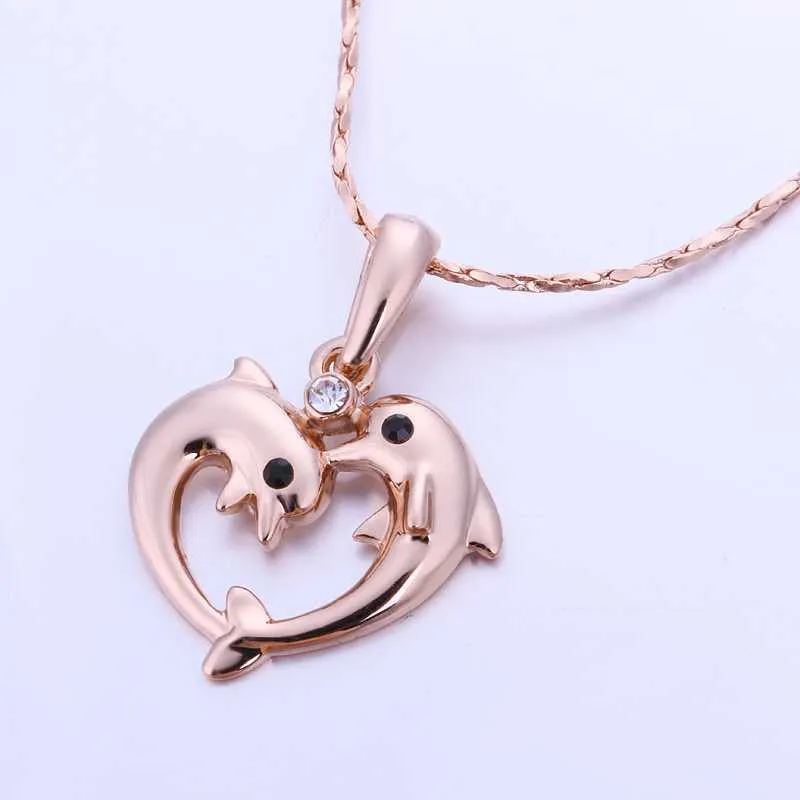 Vintage Love 18K Gold Plating choker necklace Goldfish collares mujer joias ELY