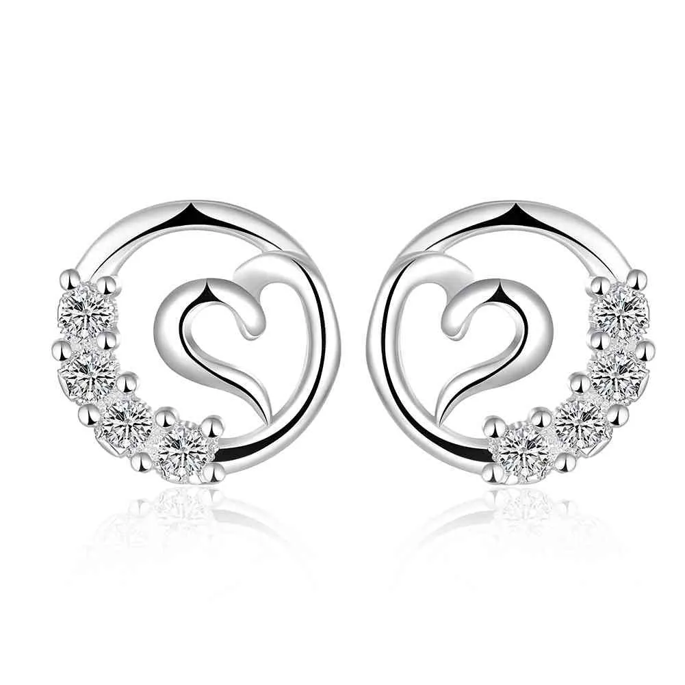 Vintage Love silver earing Snow net stud brinco 194 ELY