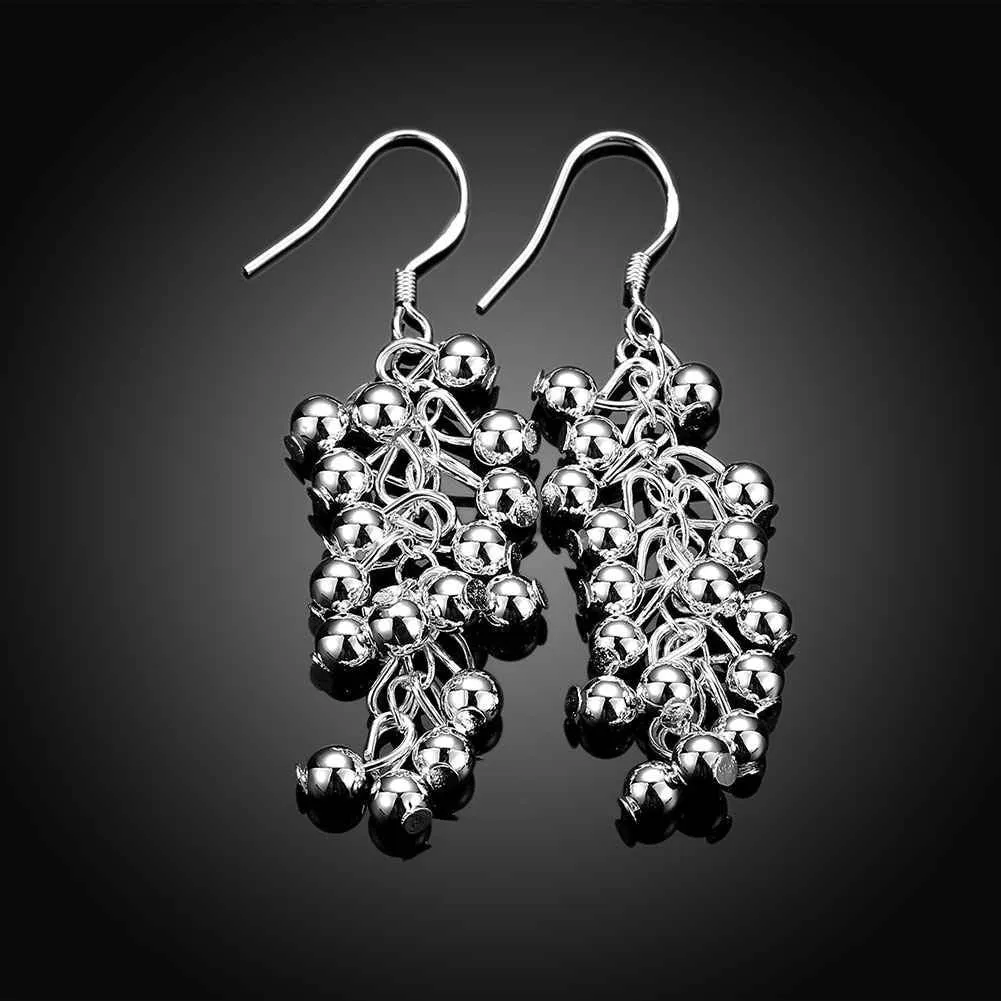 Vintage Love silver plated earrings Grape Beads drop orecchini accessories 224 ELY