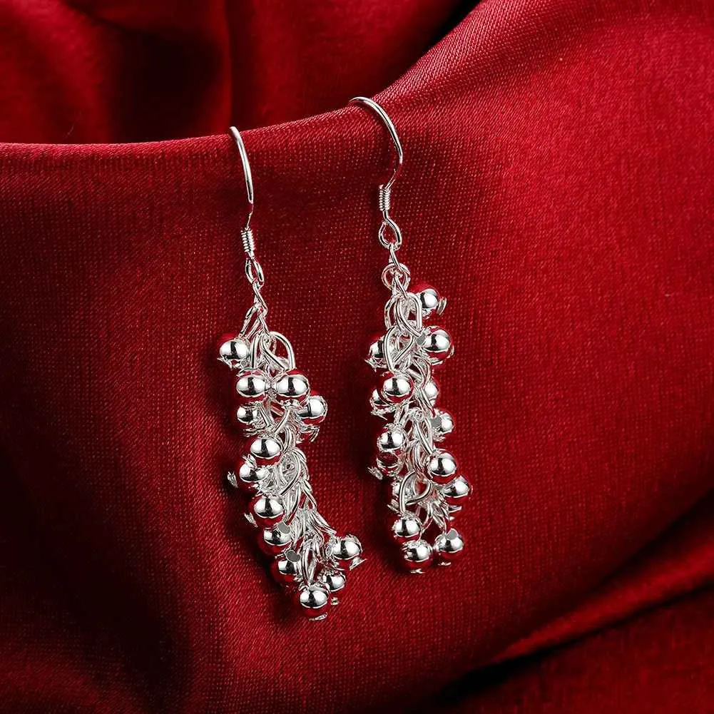 Vintage Love silver plated earrings Grape Beads drop orecchini accessories 224 ELY