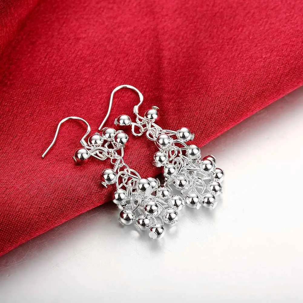 Vintage Love silver plated earrings Grape Beads drop orecchini accessories 224 ELY
