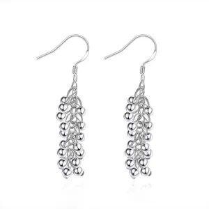 Vintage Love silver plated earrings Grape Beads drop orecchini accessories 224 ELY