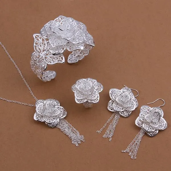 Vintage Love silver plated jewelry set Sets wedding jewelry 16 ELY