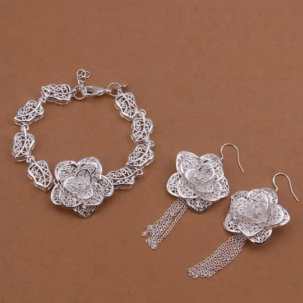 Vintage Love silver plated jewelry set Sets wedding jewelry 16 ELY