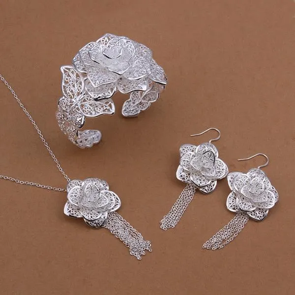 Vintage Love silver plated jewelry set Sets wedding jewelry 16 ELY